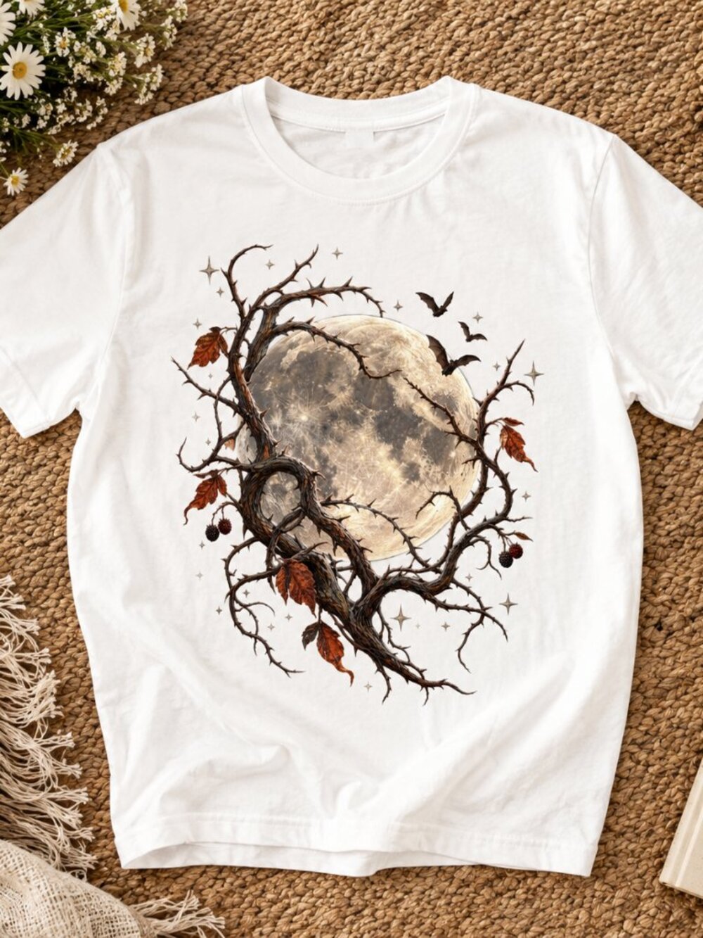 🦇 Full Moon Bat Shirt | 90s Vintage Spooky Season Graphic Tee